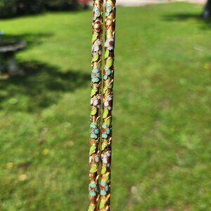 Vintage Cloisonné Chopsticks with Floral & Gold Detailing Asia Utensil